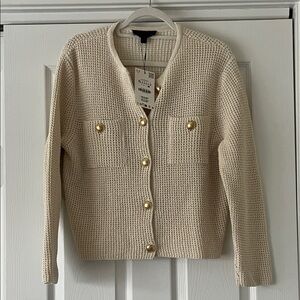 ZARA - NWT - Gold Button Knit Cardigan - size XL